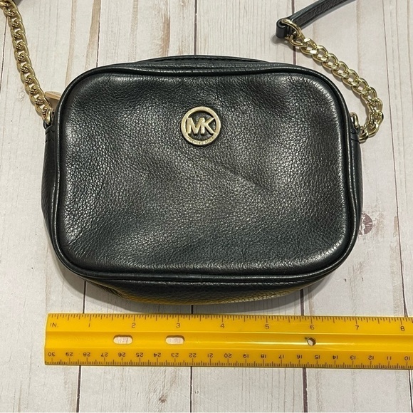 Michael Kors Black Pebbled Leather Small Fulton Crossbody Bag - Picture 12 of 15